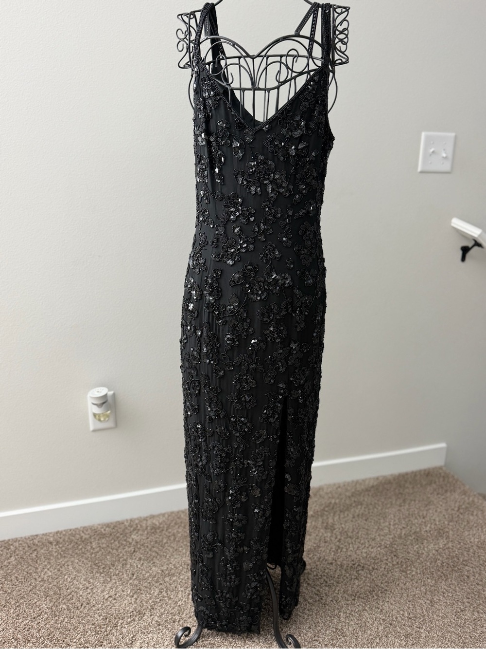 Niteline Black Beaded Strapless Evening Gown
